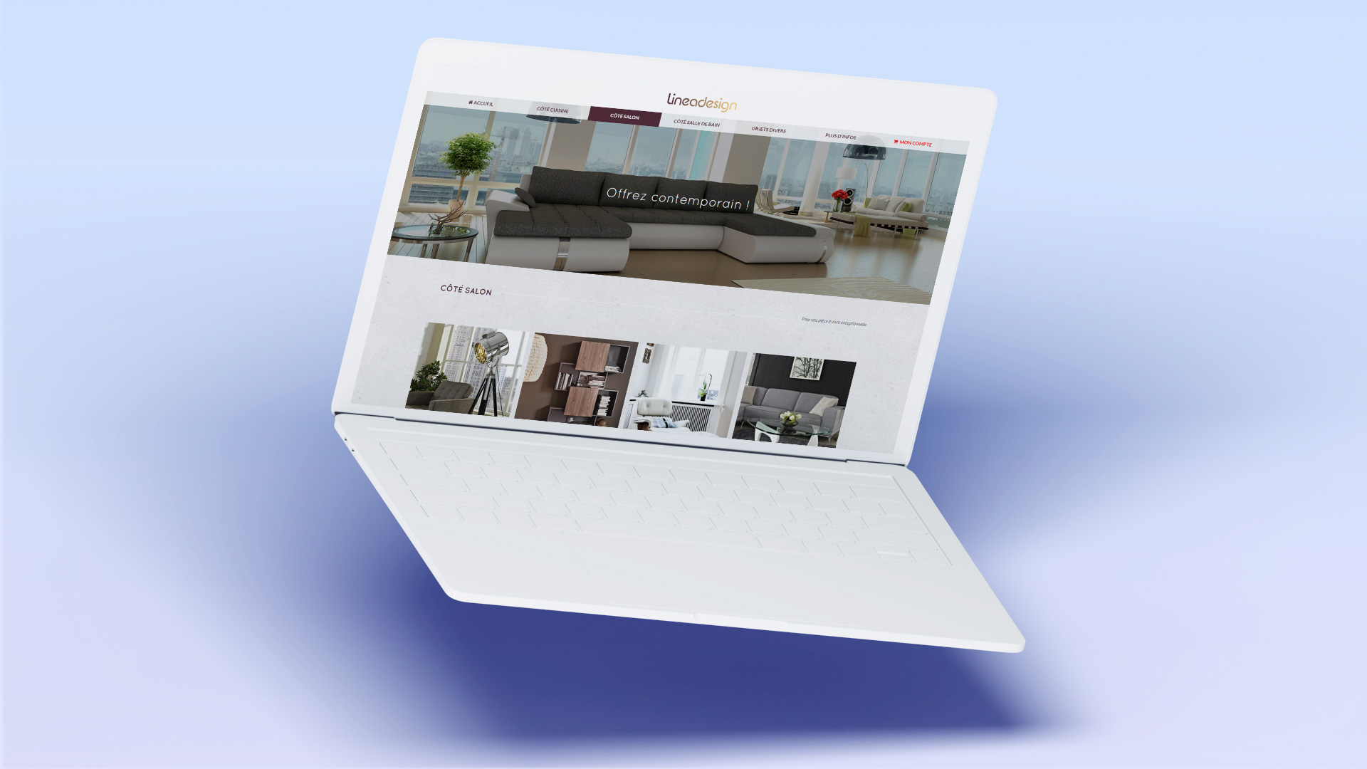 webdesign du site Lineadesign version laptop